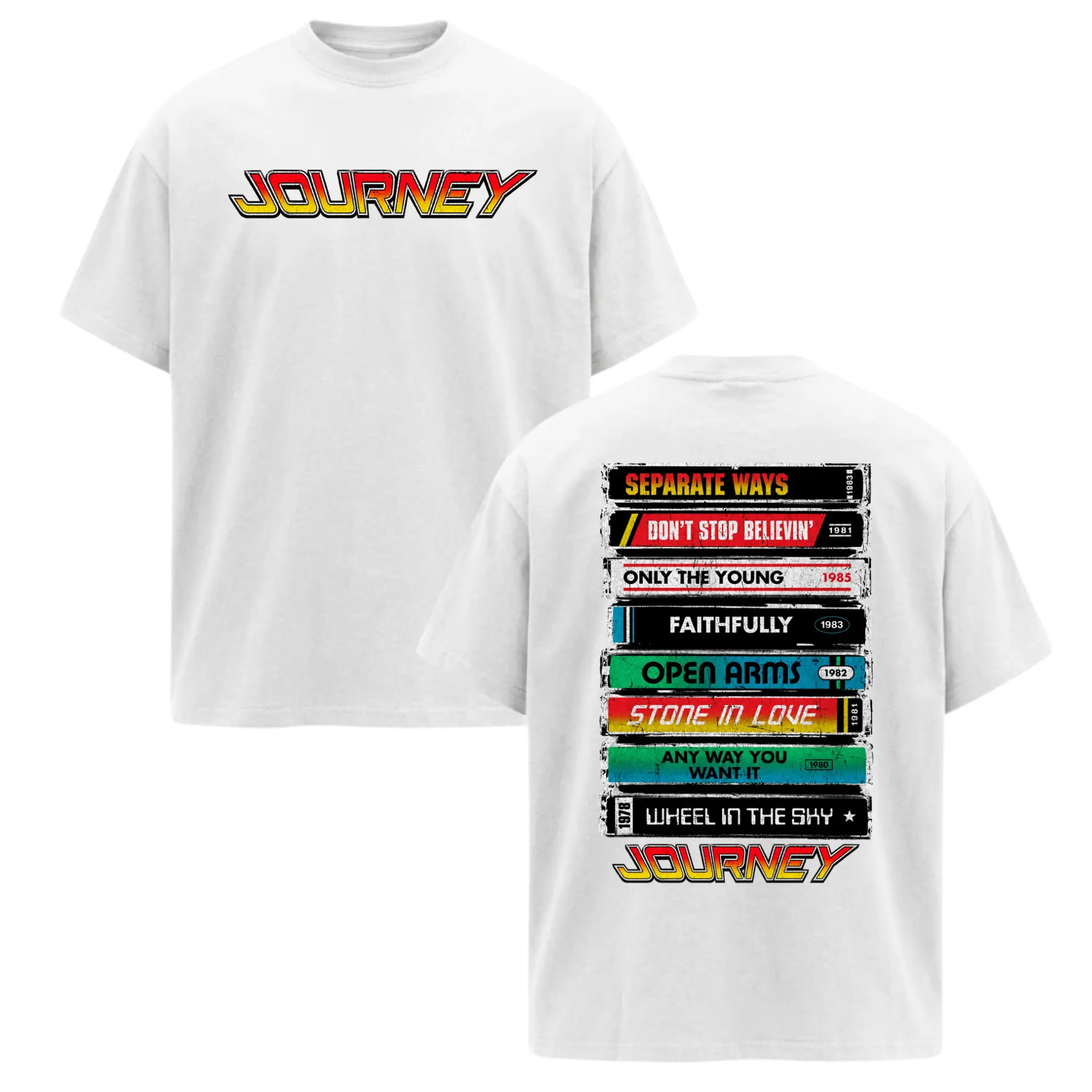 Retro Rock Band Cassette Tape Greatest Hits Graphic T‑Shirt