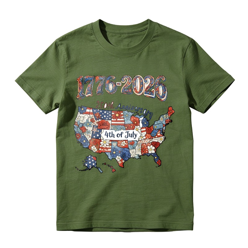 1776 2026 250th Anniversary Usa Map With American Flag And Stars Unisex Classic T-shirt