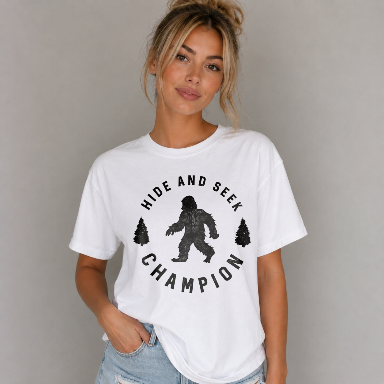Hide And Seek Champion Bigfoot Design Unisex Classic T-shirt
