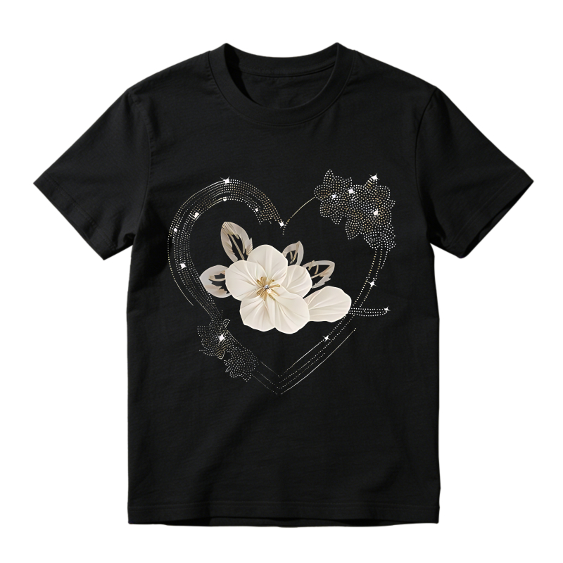Floral Heart Design Unisex Classic T-shirt
