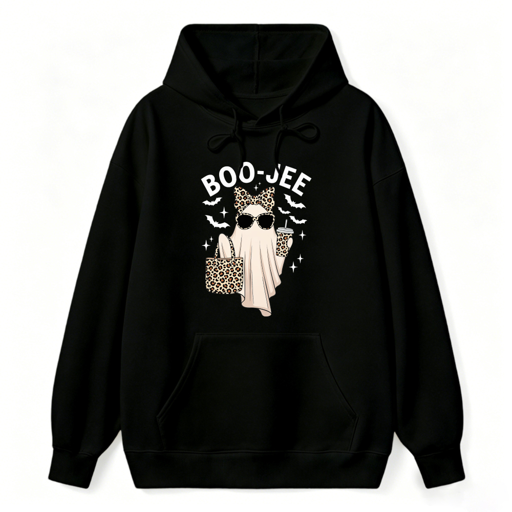 Boo Jee Leopard Cat Ghost Halloween Sweatshirt