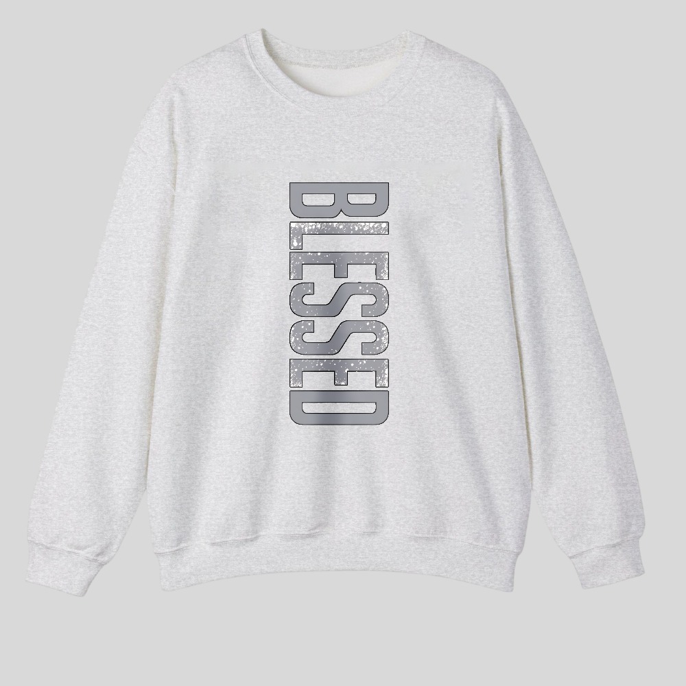 Blessed Vertical Text Design tshirt 100% cotton