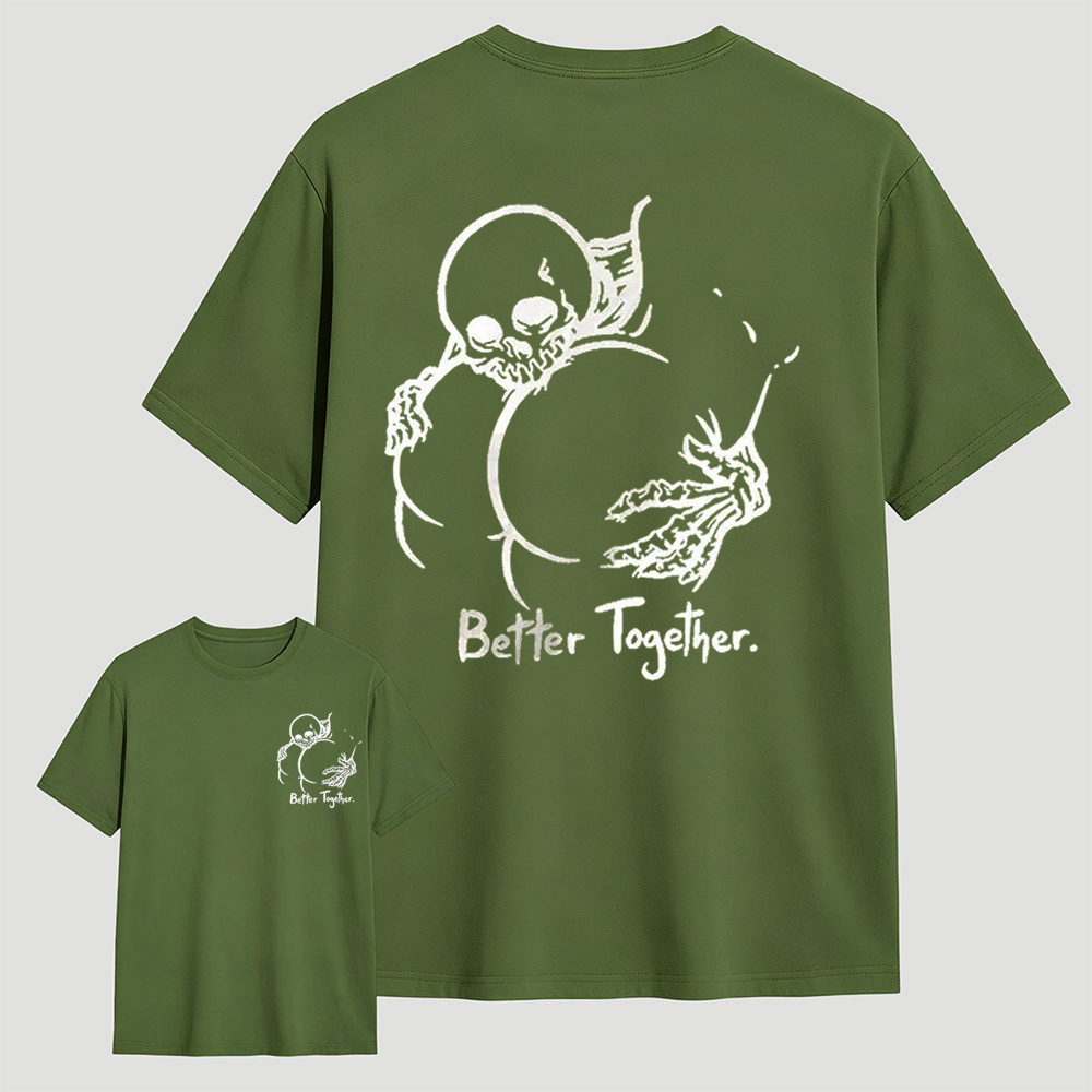 Better Together Skeleton Hug Graphic T-Shirt