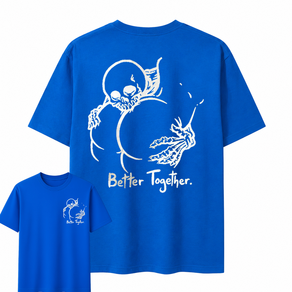 Better Together Skeleton Hug Graphic T-Shirt