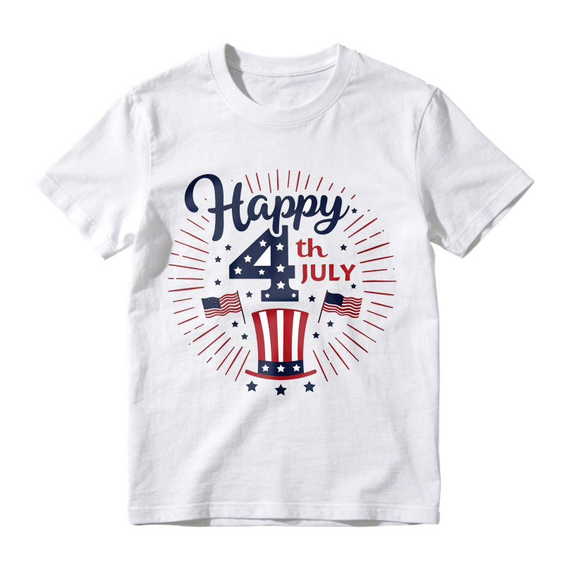 Happy 4th July American Flag Patriotic Design Unisex Classic T-shirt