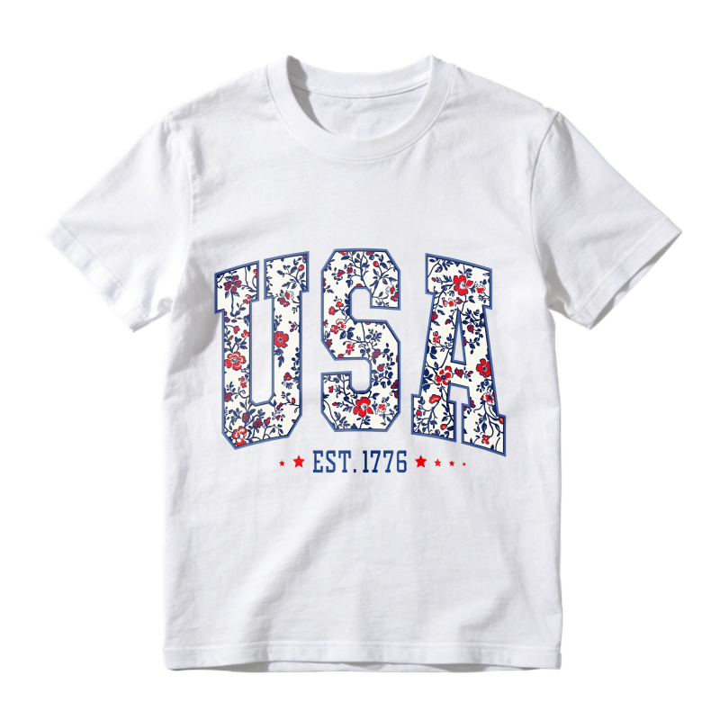 Floral Usa Est 1776 Unisex Classic T-shirt