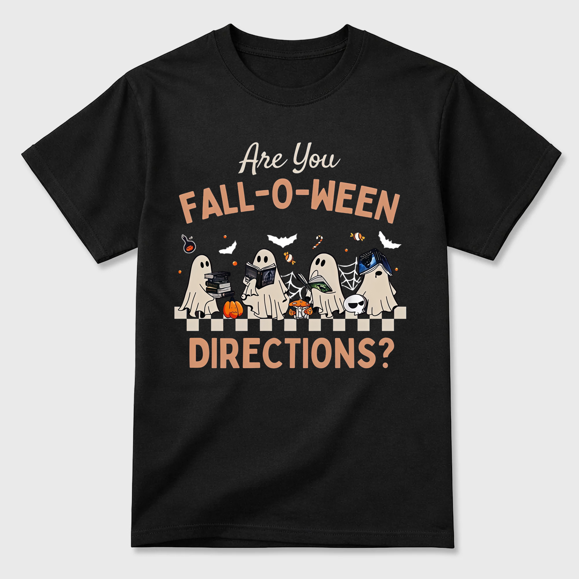 Fall-O-Ween Reading Ghosts Graphic T-Shirt