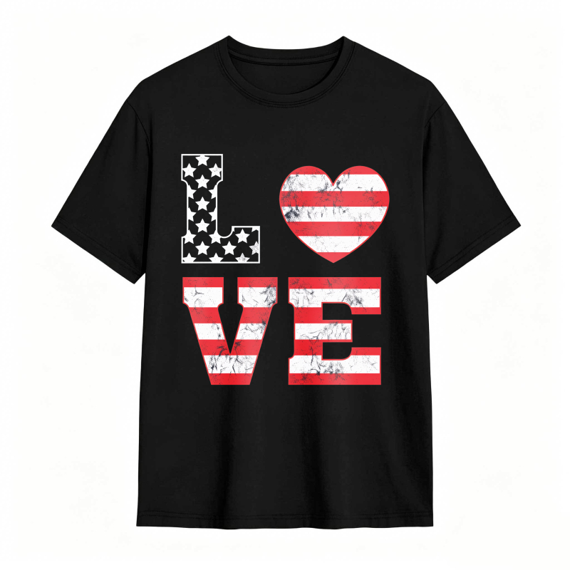 Love America Flag Design Unisex Classic T-shirt