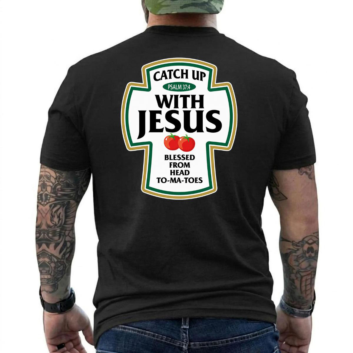 Funny Christian Graphic Tee, Blessed To-Ma-Toes Faith Quote Shirt