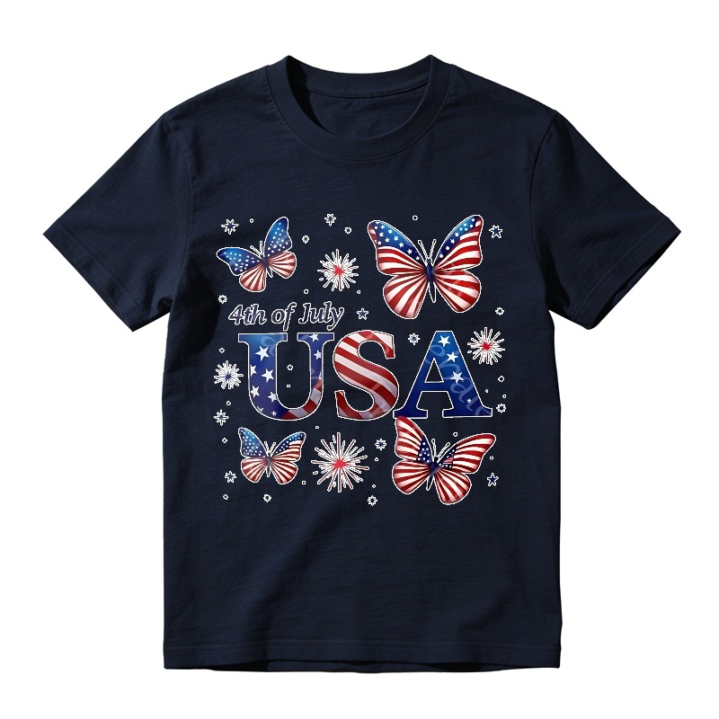 Butterfly Usa Flag 4th Of July Unisex Classic T-shirt