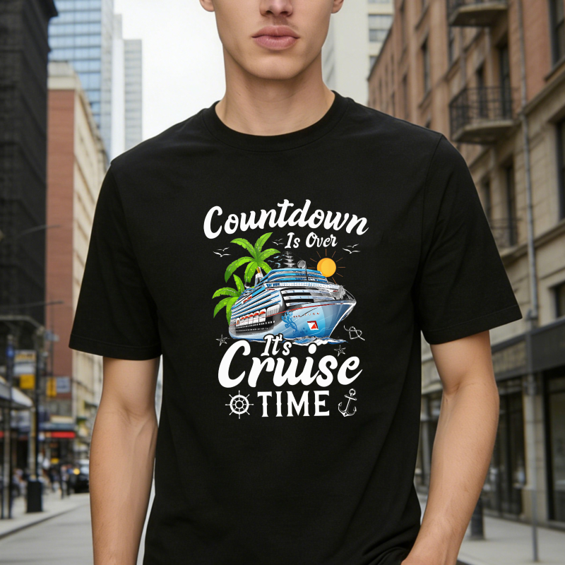 Cruise Ship Palm Tree Sunset Countdown Is Over Its Cruise Time Unisex Classic T-shirt