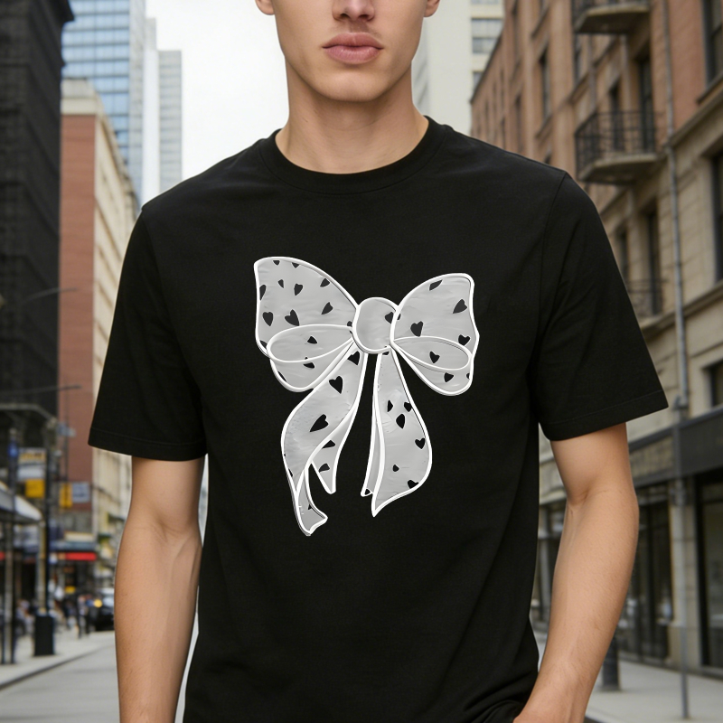 Bow With Hearts Pattern Unisex Classic T-shirt