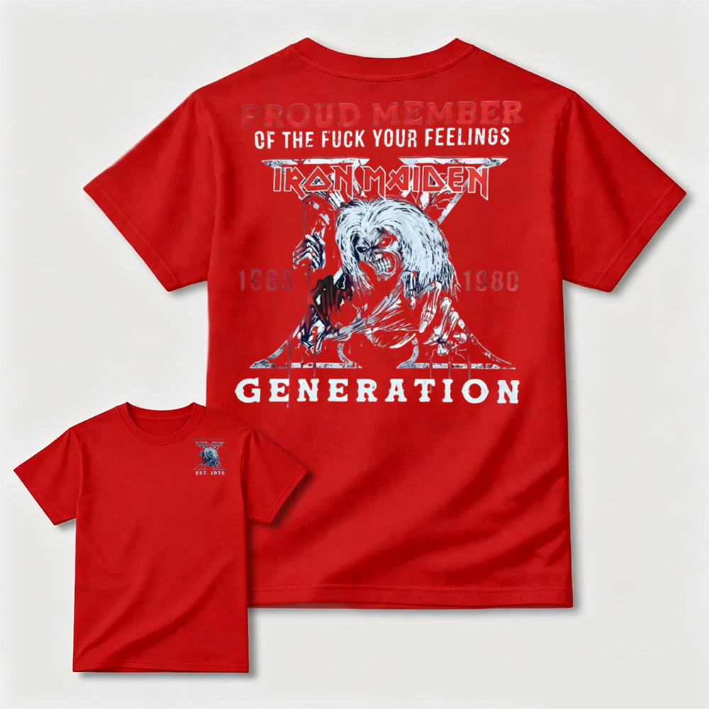 Vintage Rock Band Graphic Tee Double Sided Print Retro Music Fan T-Shirt