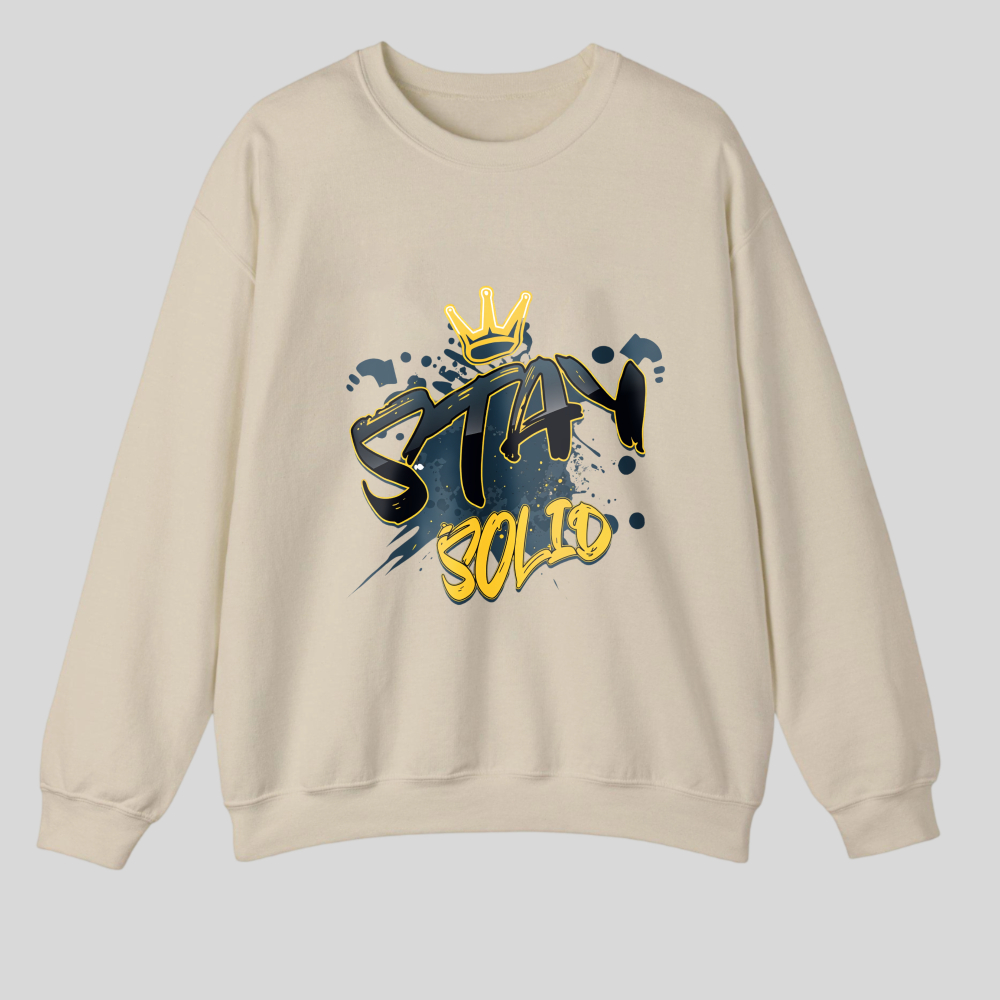 Stay Solid With Crown Design tshirt 100% cotton