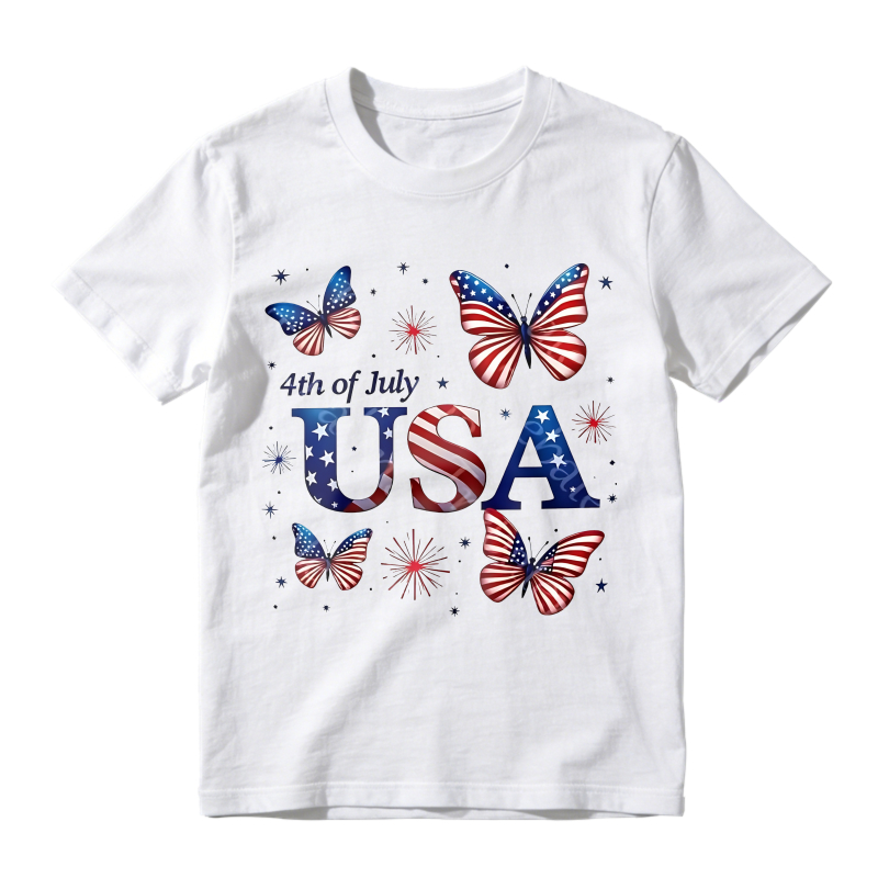 Butterfly Usa Flag 4th Of July Unisex Classic T-shirt