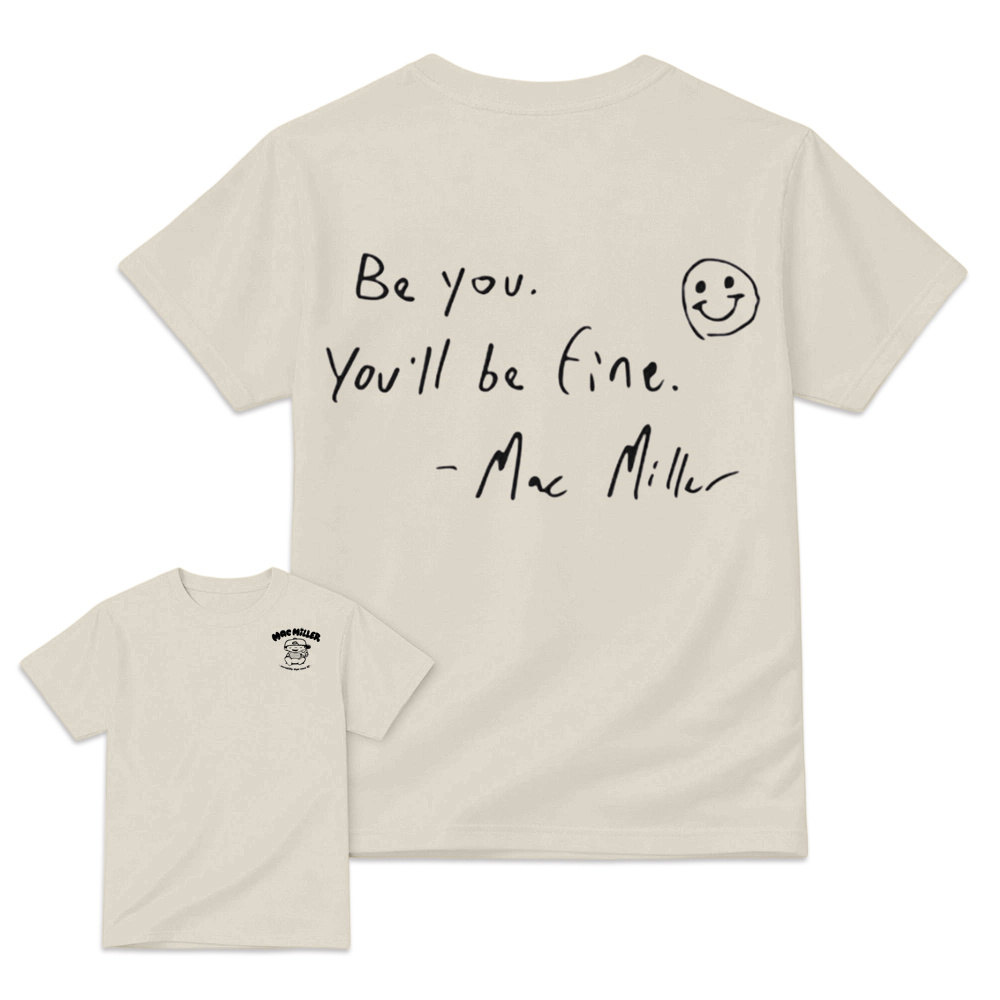 Motivational Be You Youll Be Fine Hand Drawn Text Double Sided Graphic T‑Shirt