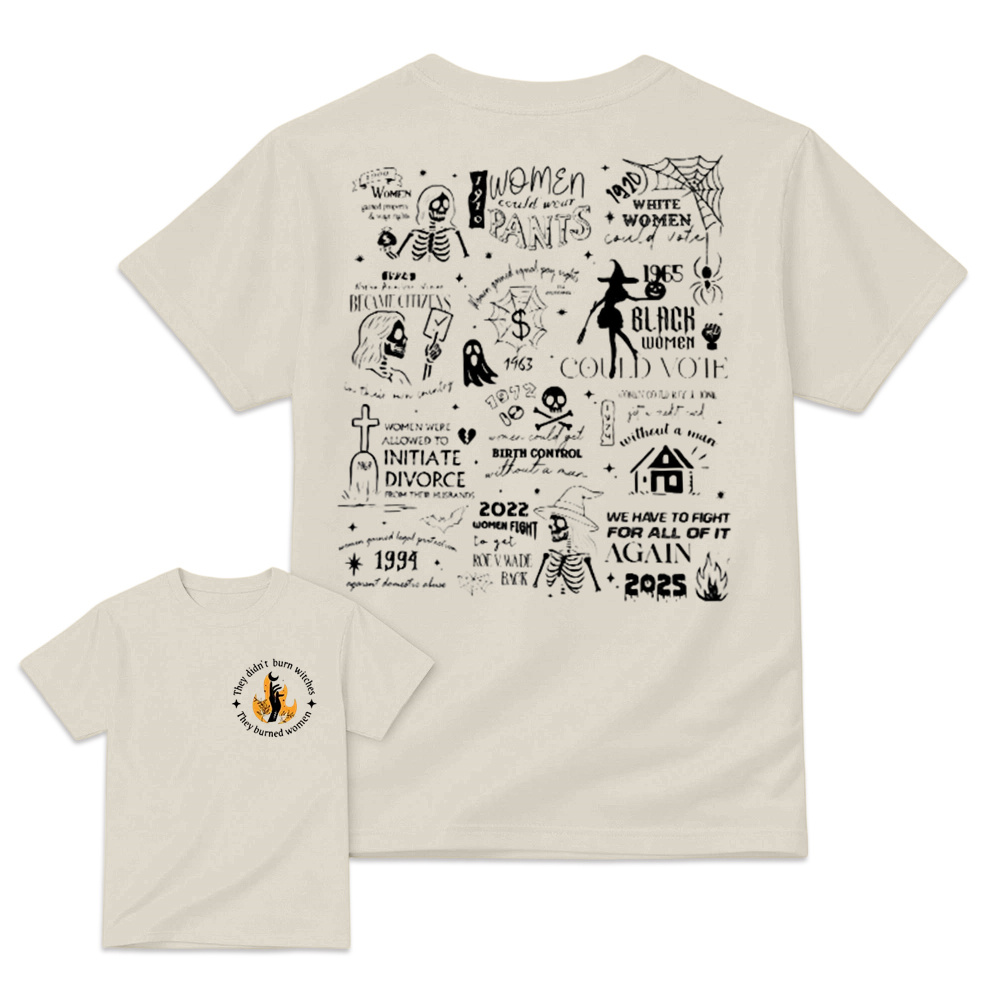 Feminist History Timeline Collage Double Sided Graphic T‑Shirt