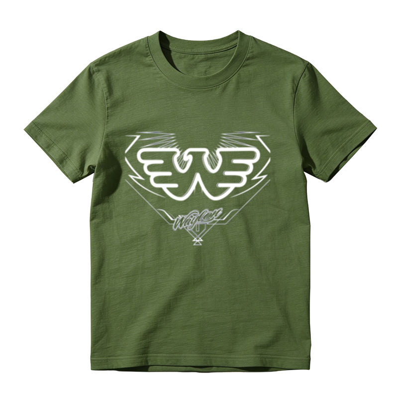 American Retro Wing W Lightning Print Casual T-shirt