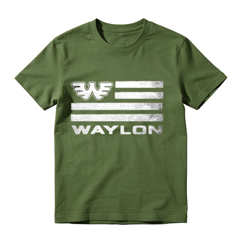 American Flag Style Horizontal Stripe Wing Letter Graphic Crew Neck Tee