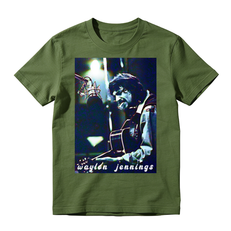 Vintage Studio Guitar Musician Film Portrait Hand Letter Print Casual T-shirt