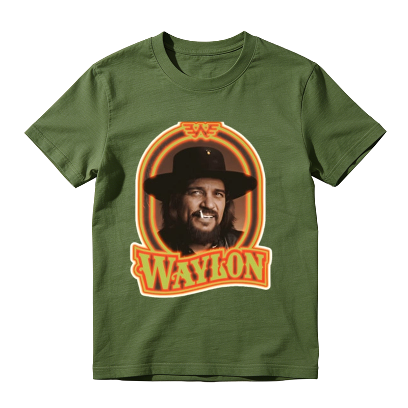 Western Retro Portrait Badge Print Casual Versatile T-shirt