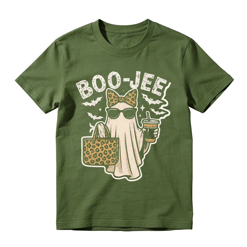 Boo Jee Retro Ghost Bat Sparkle Star Graphic Tee Halloween Fashion Party Top