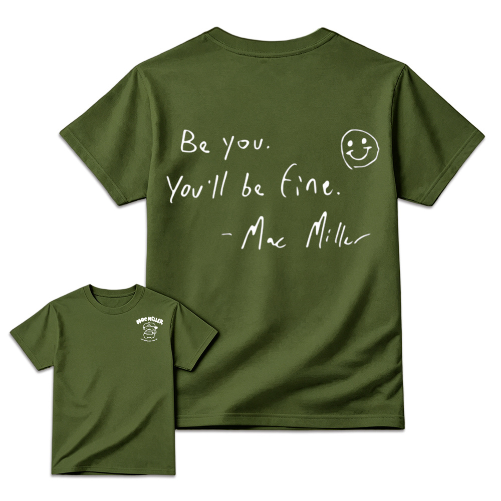 Motivational Be You Youll Be Fine Hand Drawn Text Double Sided Graphic T‑Shirt