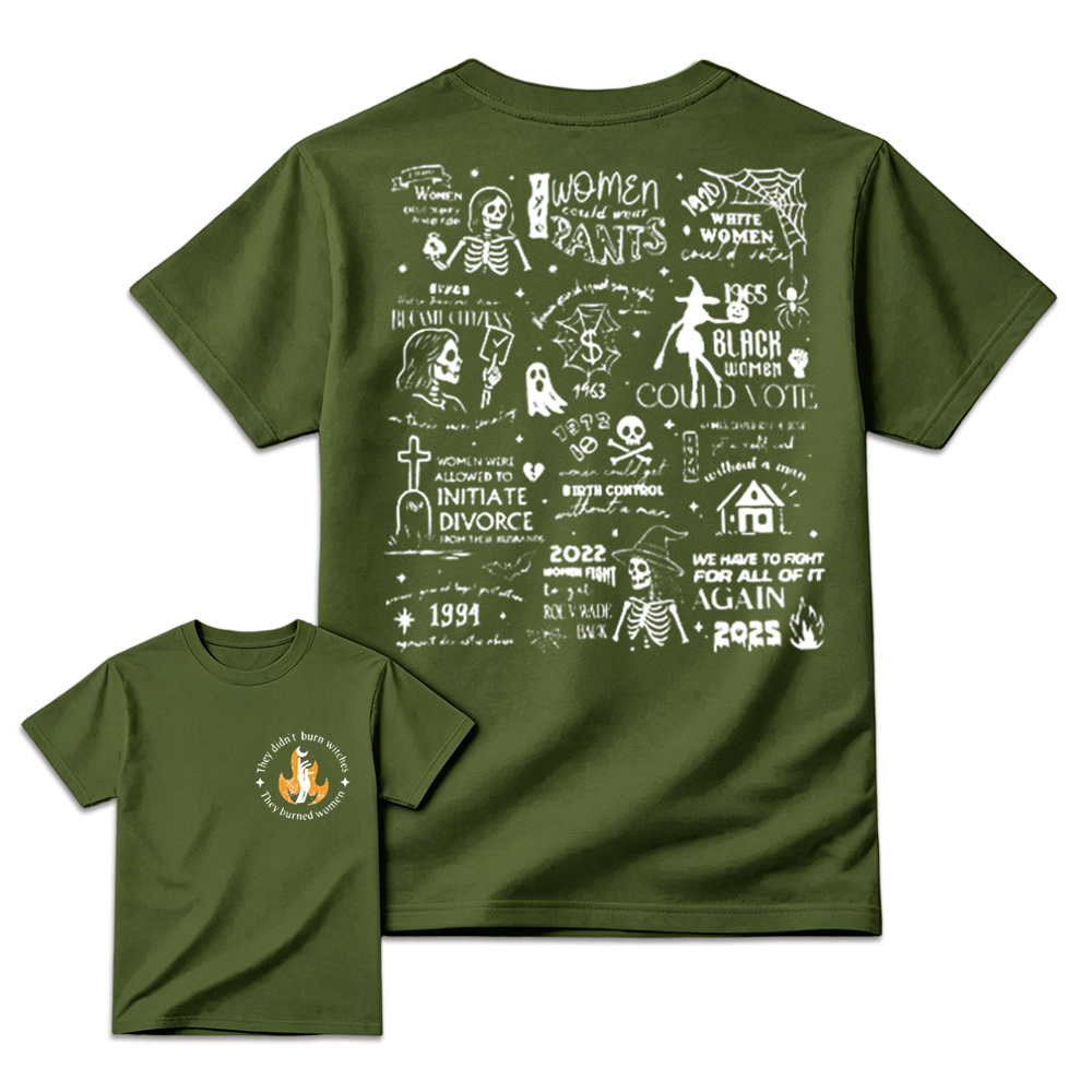 Feminist History Timeline Collage Double Sided Graphic T‑Shirt