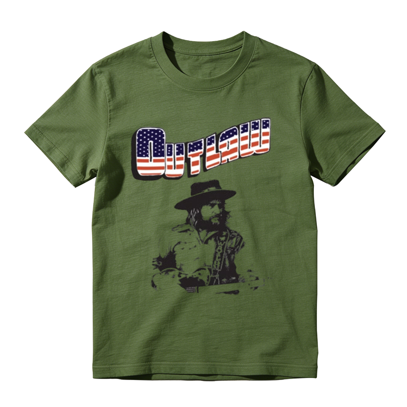 American Flag Letter Vintage Portrait Print Casual T-shirt