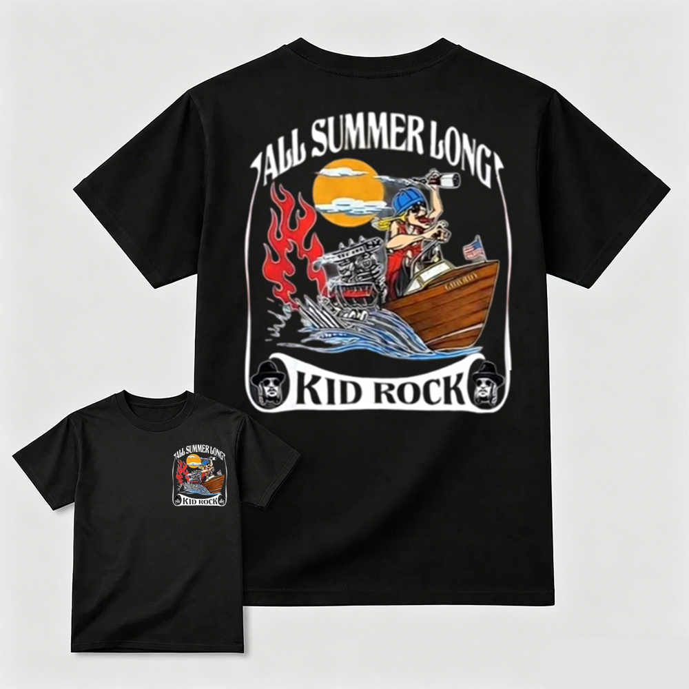 All Summer Long Kid Rock Graphic T-Shirt for Country Rock Fans
