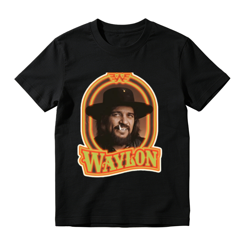 Western Retro Portrait Badge Print Casual Versatile T-shirt