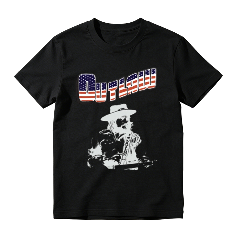 American Flag Letter Vintage Portrait Print Casual T-shirt