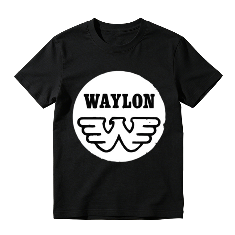 Black White Circular Badge Wing W Letter Print Casual T-shirt