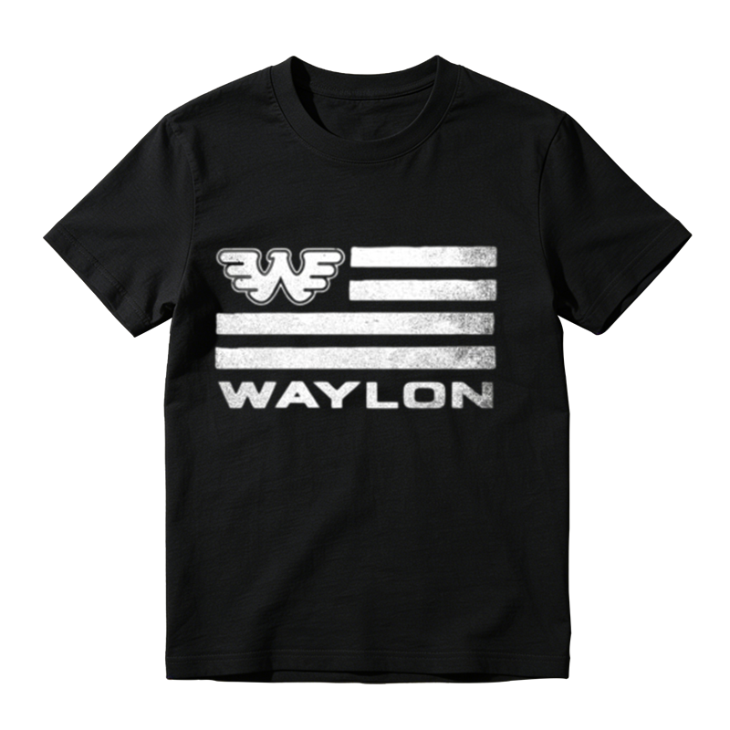 American Flag Style Horizontal Stripe Wing Letter Graphic Crew Neck Tee