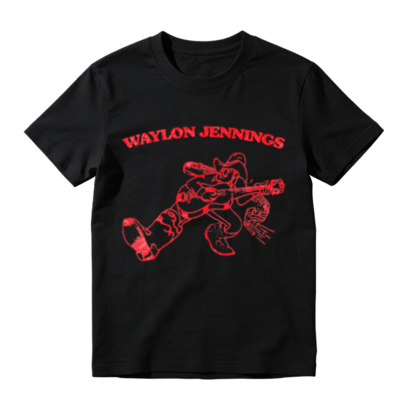 American Country Western Cowboy Instrument Sketch Graphic Crew Neck Tee