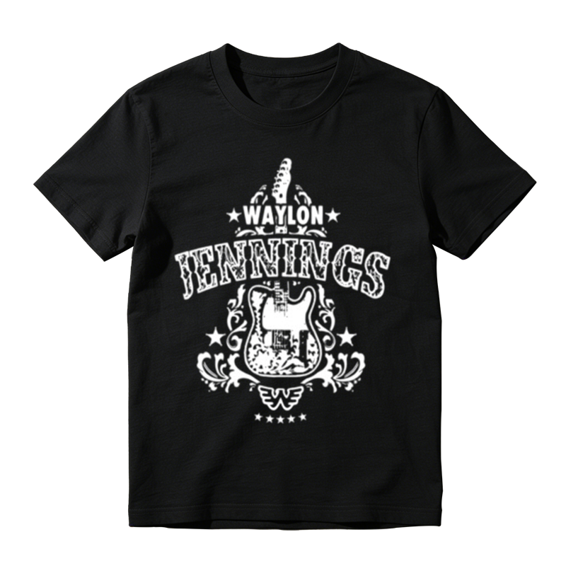 Western Retro Star Decor Guitar Script Letter Basic Tee