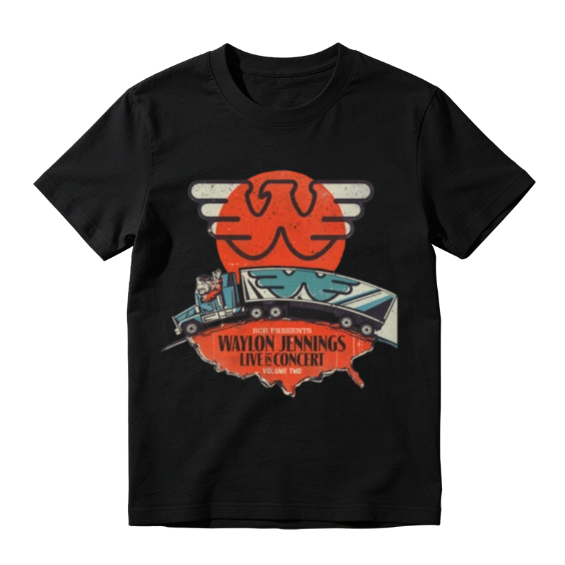 Vintage Sunset Truck Wing Logo Concert Slogan Print Casual T-shirt