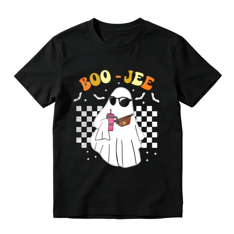 Boo Jee Funny Ghost Wearing Sunglasses And Fanny Pack Holding Drink Halloween T-shirt