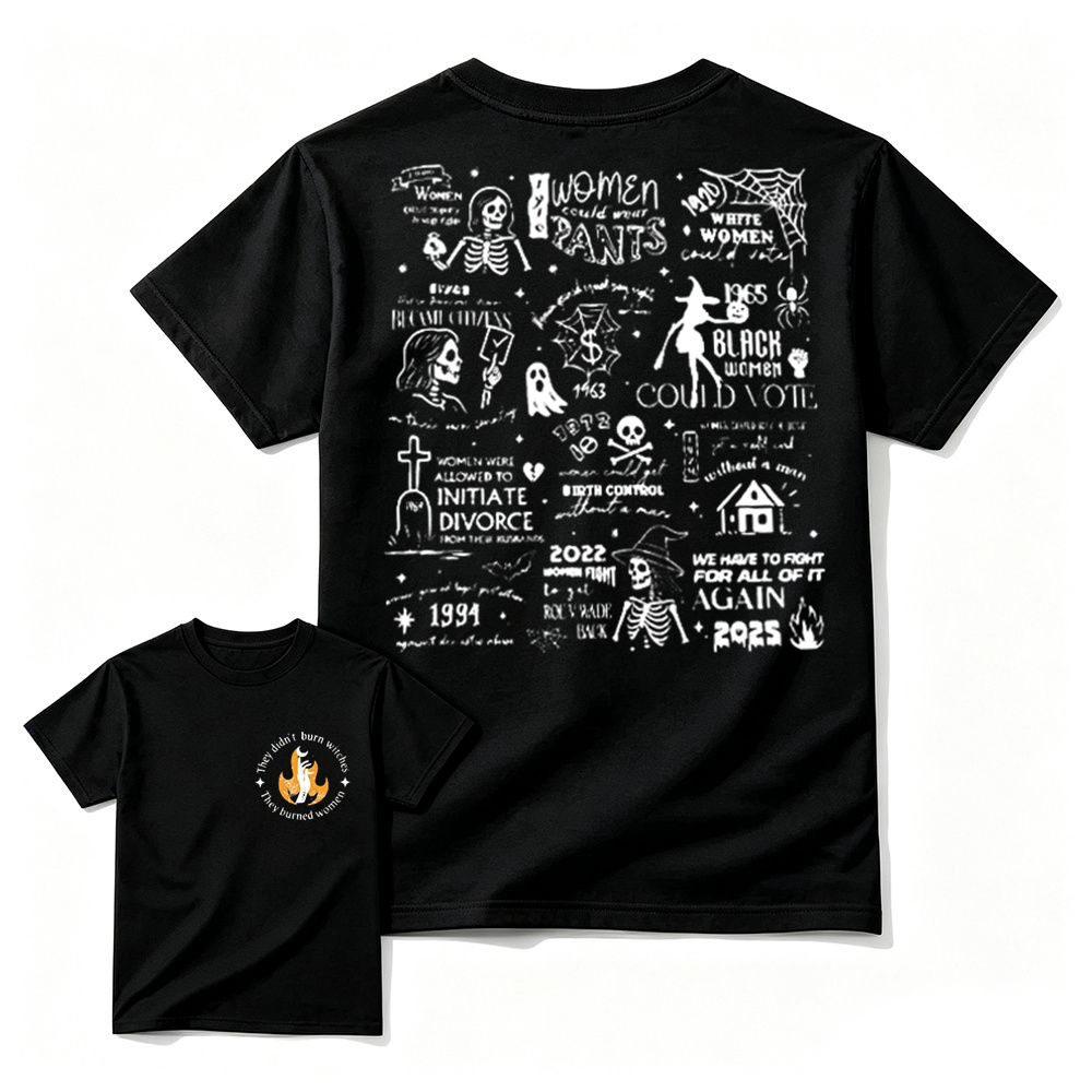 Feminist History Timeline Collage Double Sided Graphic T‑Shirt