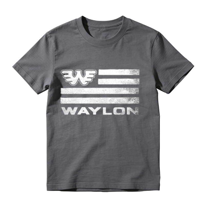 American Flag Style Horizontal Stripe Wing Letter Graphic Crew Neck Tee