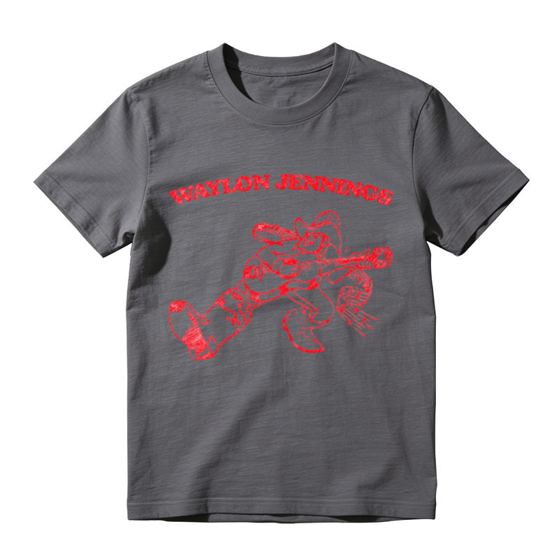 American Country Western Cowboy Instrument Sketch Graphic Crew Neck Tee