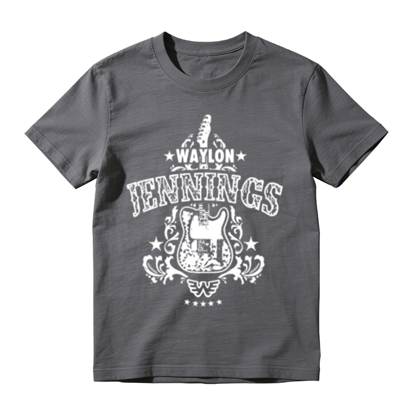 Western Retro Star Decor Guitar Script Letter Basic Tee