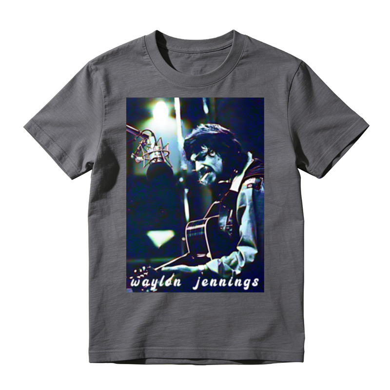 Vintage Studio Guitar Musician Film Portrait Hand Letter Print Casual T-shirt