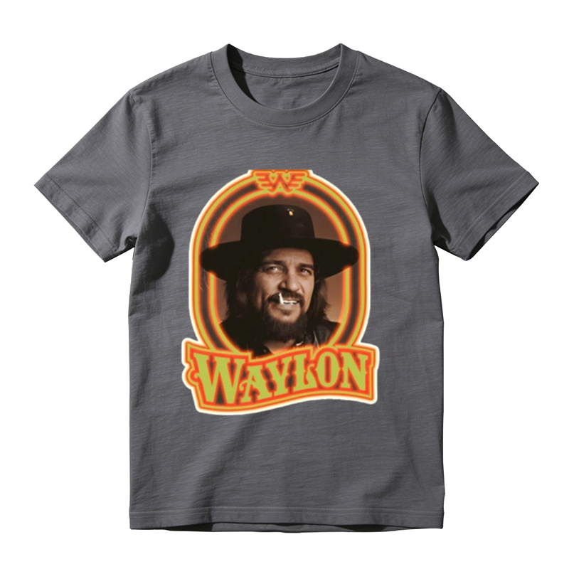 Western Retro Portrait Badge Print Casual Versatile T-shirt