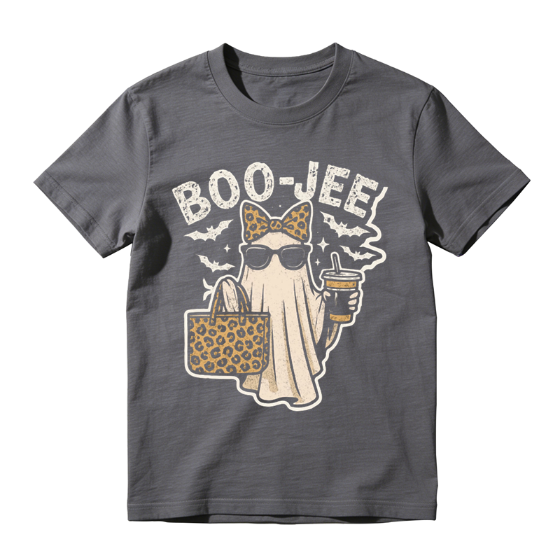 Boo Jee Retro Ghost Bat Sparkle Star Graphic Tee Halloween Fashion Party Top