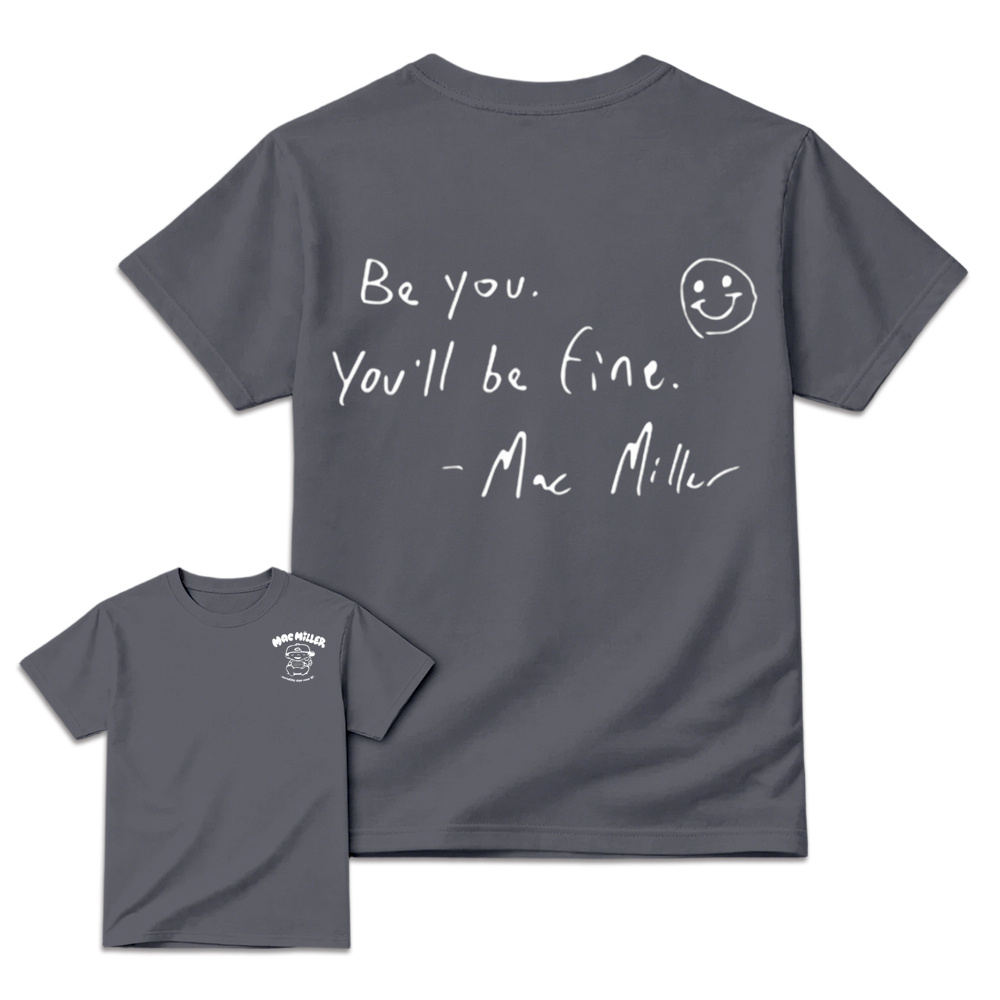 Motivational Be You Youll Be Fine Hand Drawn Text Double Sided Graphic T‑Shirt