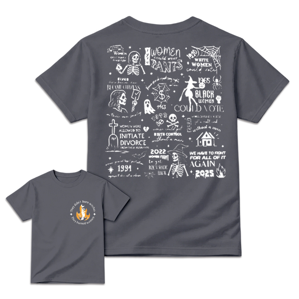 Feminist History Timeline Collage Double Sided Graphic T‑Shirt
