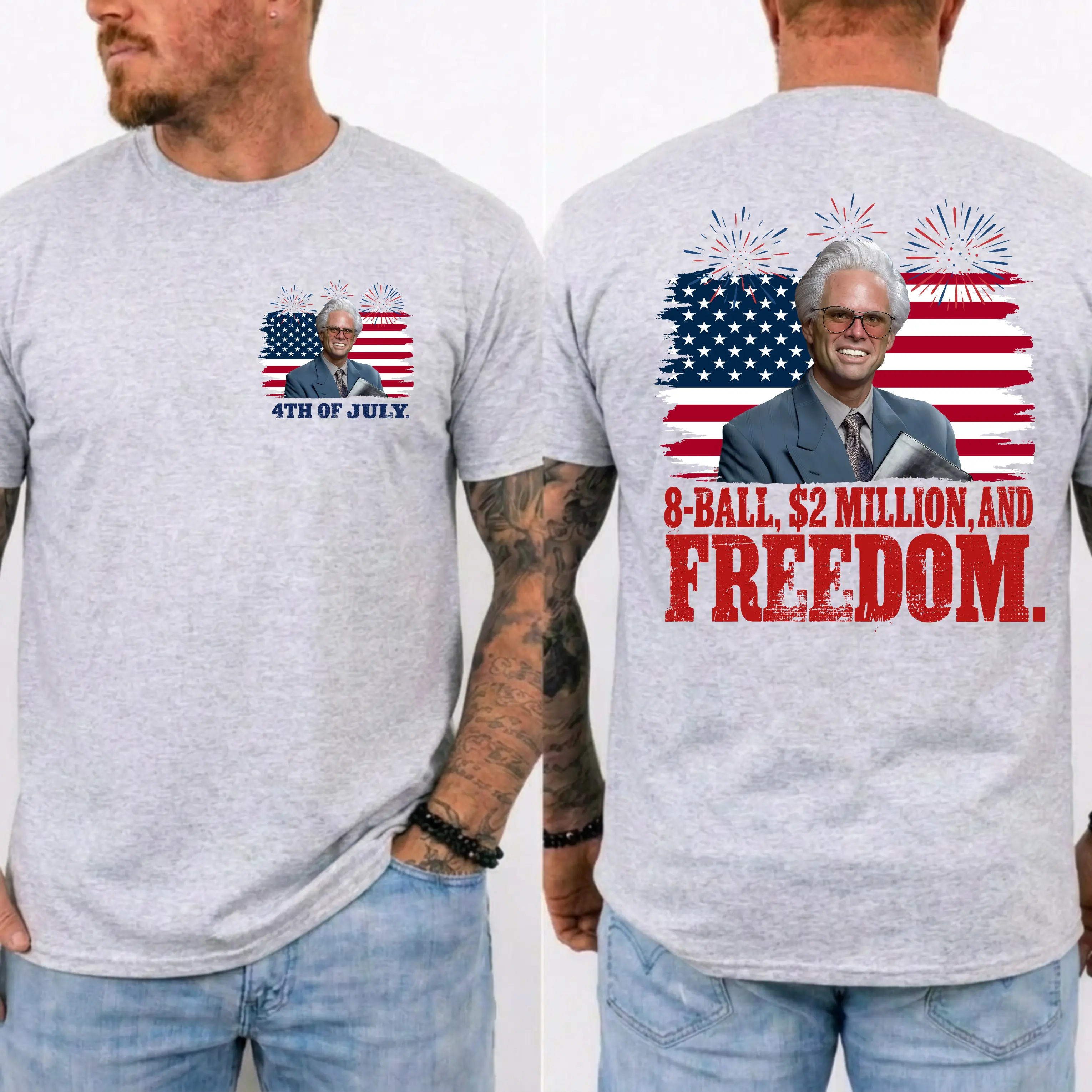 Baby Billy 8-Ball $2 Million and Freedom 4th of July T-Shirt