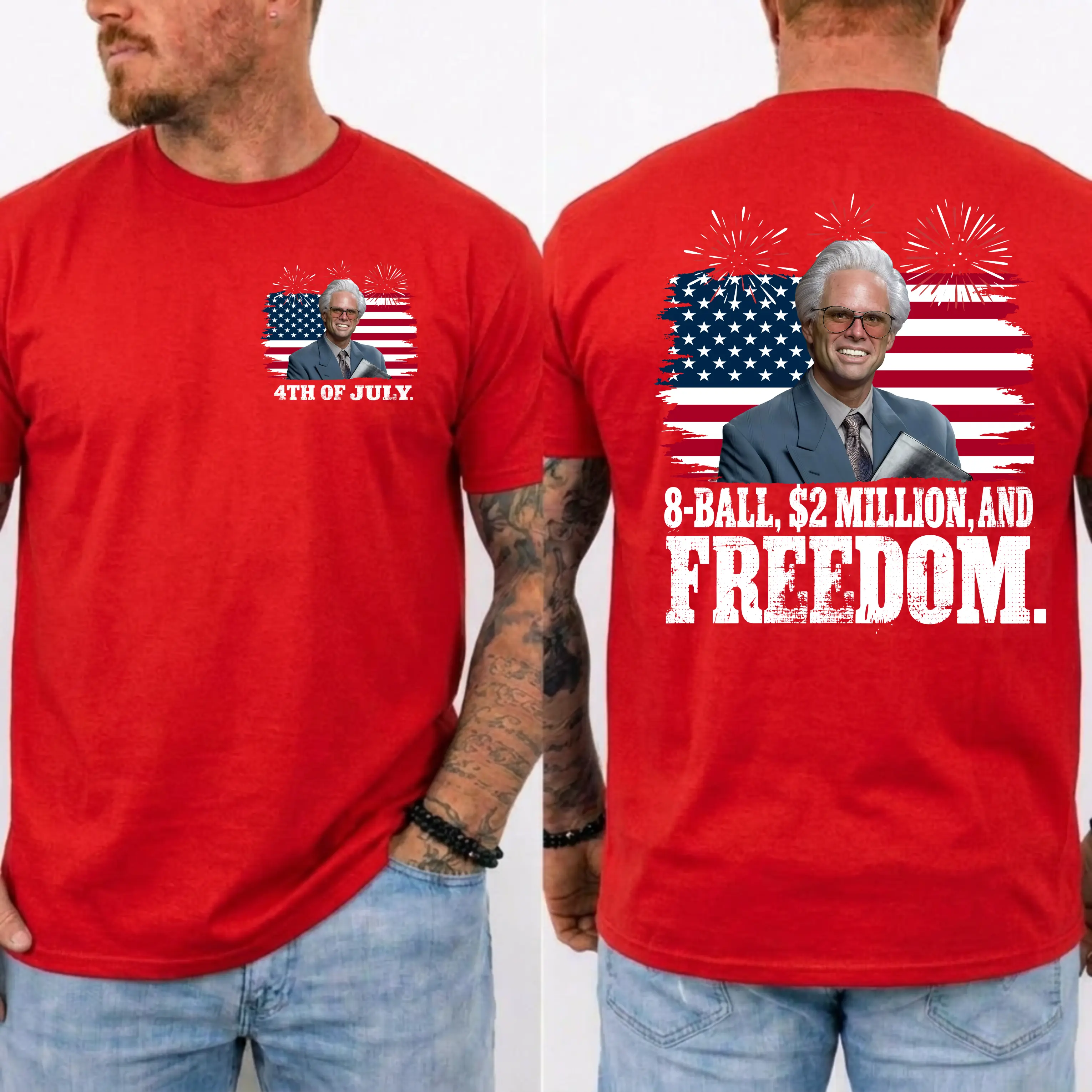 Baby Billy 8-Ball $2 Million and Freedom 4th of July T-Shirt