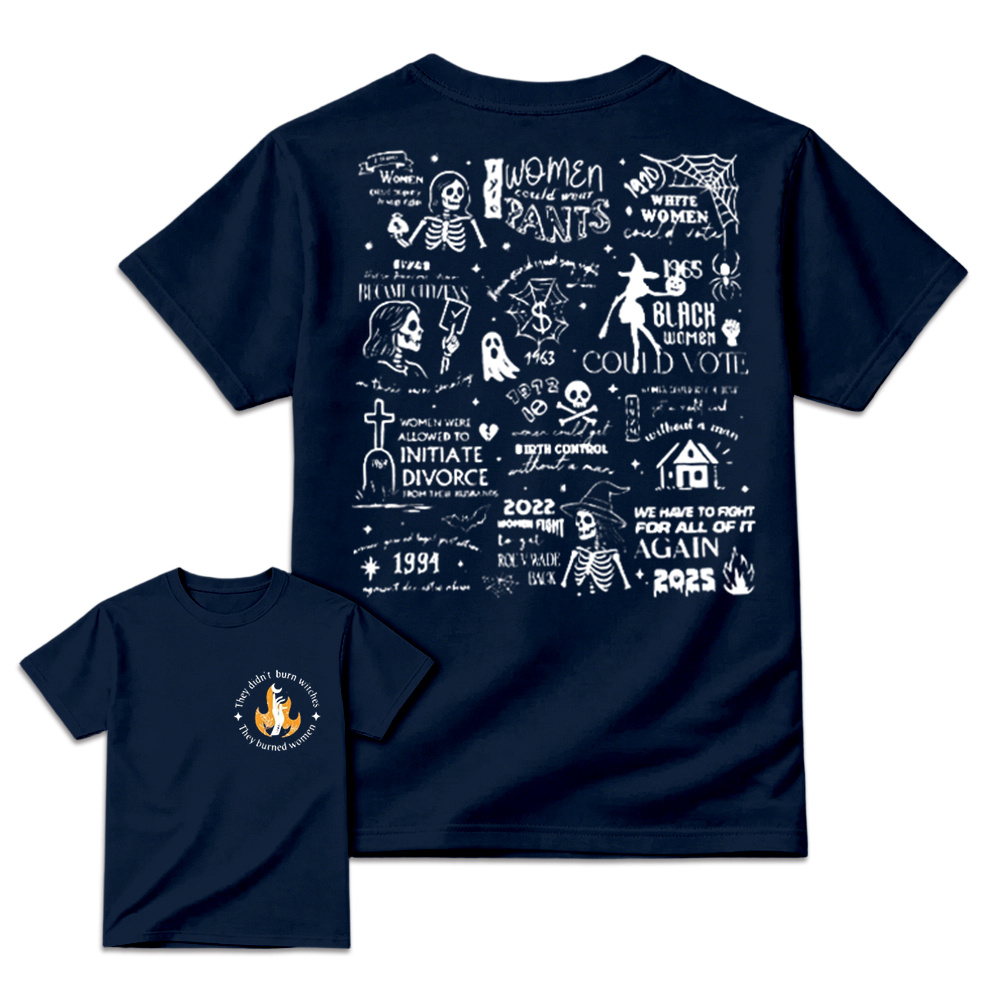 Feminist History Timeline Collage Double Sided Graphic T‑Shirt